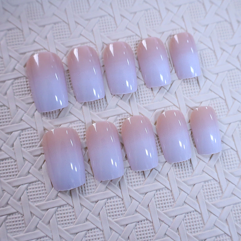 Winter Snowflake Press-On Nails in White and Nude Ombre | Glitter Accent Finish | Easy Christmas Manicure for Beginners