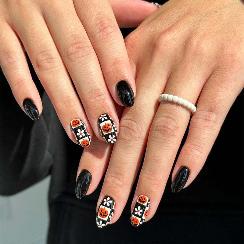 Halloween Press-On Nails | Available in Farbe | Glue-Free Application in Minutes for Parties and Nights Out