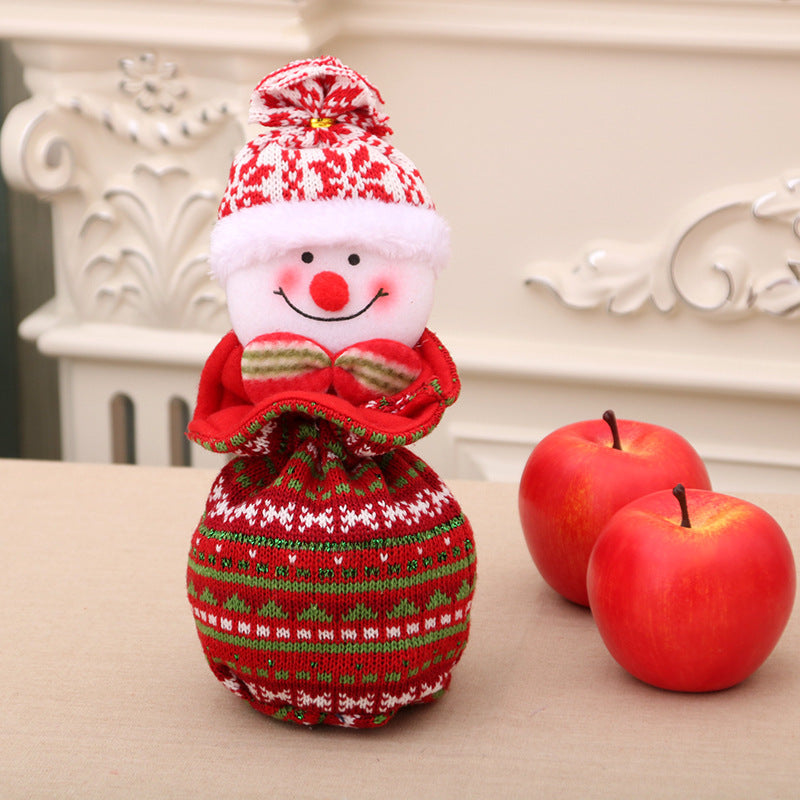 Christmas Snowman Gift Bag with a Stitched Face and Drawstring Top | Reusable Sack for Small Presents | 14 Designs