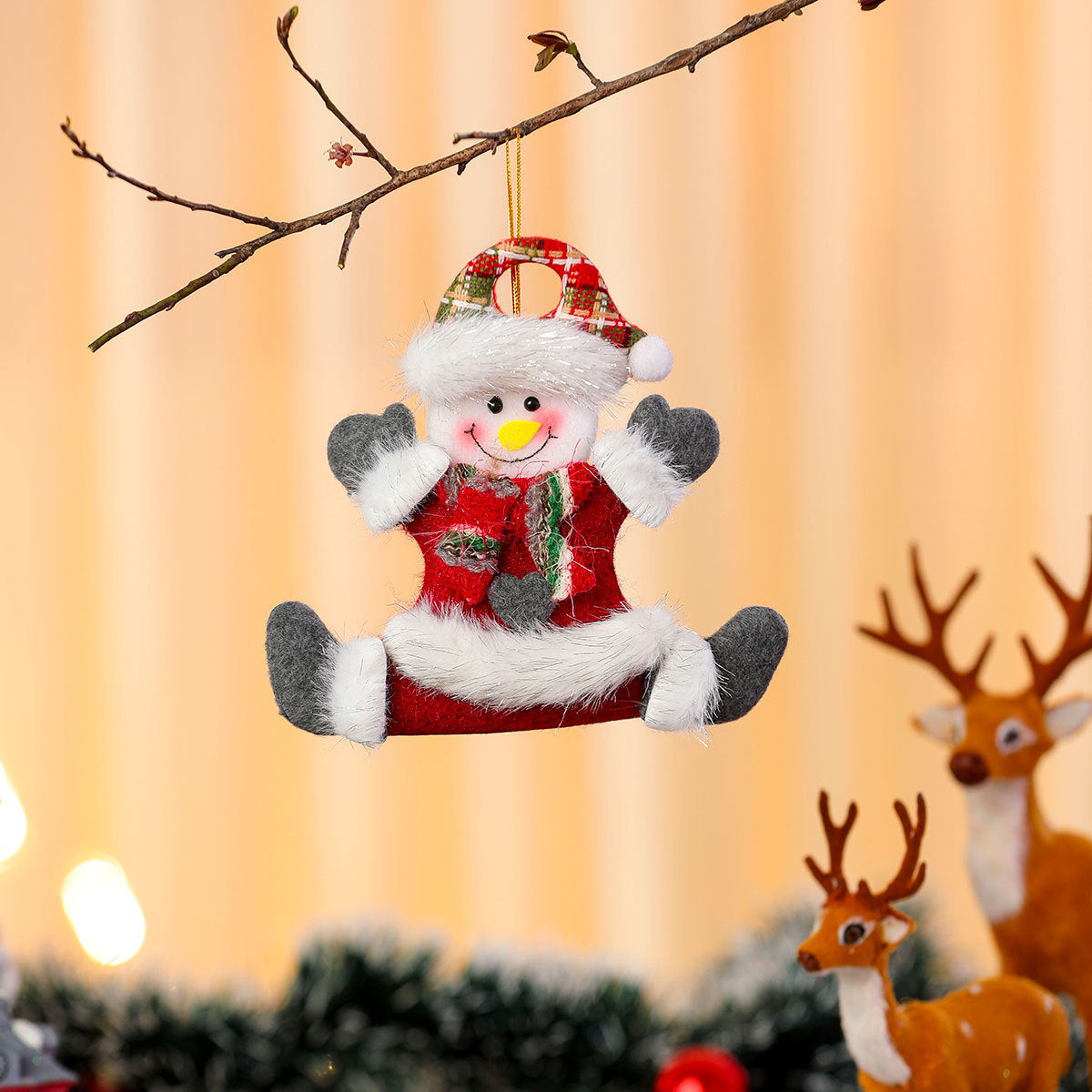 Felt Santa Ornaments with Fine Detailing | Soft Feel and a Hanging Loop | Christmas Tree, Wreath and Table Decorations