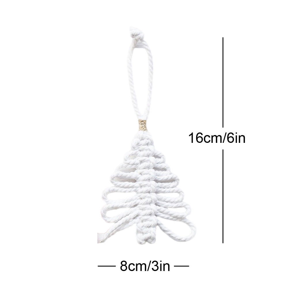 Macrame Christmas Tree Ornament Handmade in Green, White, Ivory or Red | Boho Xmas Decorations | Festive Gift Idea