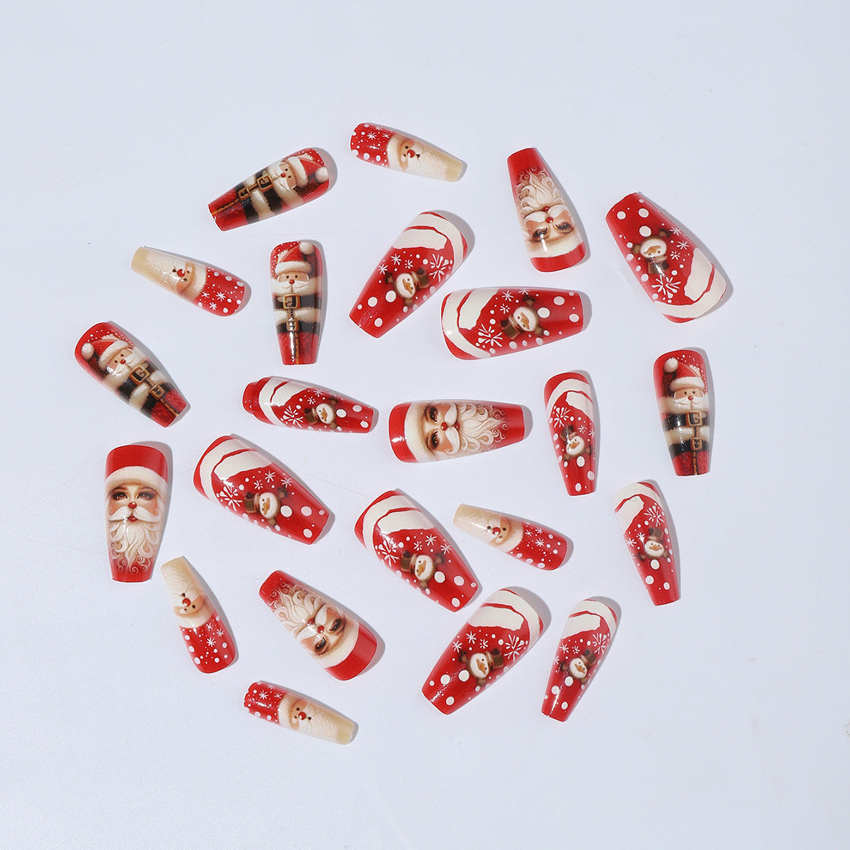 Christmas Nail Designs with Santa Snowman and Snowflake | Festive Press On Nails for Winter | Easy Home Manicure