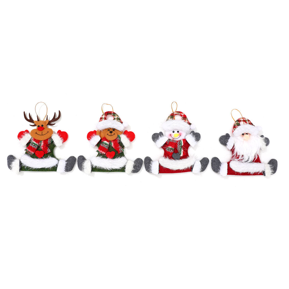 Felt Santa Ornaments with Fine Detailing | Soft Feel and a Hanging Loop | Christmas Tree, Wreath and Table Decorations