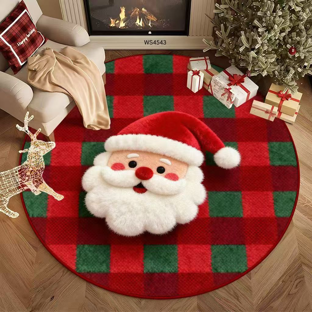 Christmas Rug with Decorated Tree, Gifts and Santa | Ultra-Soft Festive Area Mat | Three Sizes from 15.75 x 23.62 in