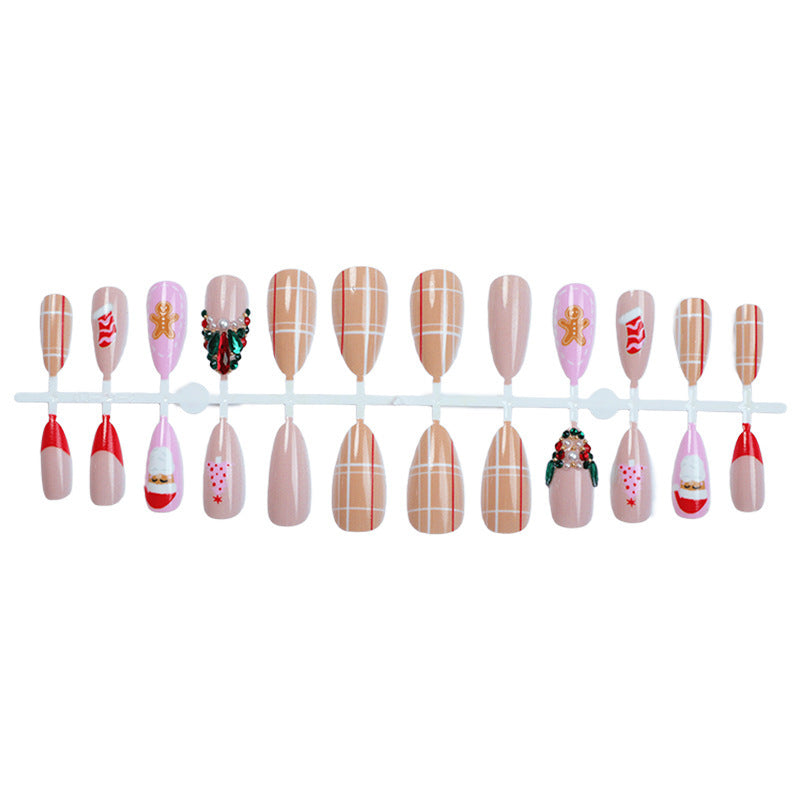 Santa Nails for Christmas with Festive Motifs | Press On Nail Designs for Winter | Easy Manicure Kit for Parties
