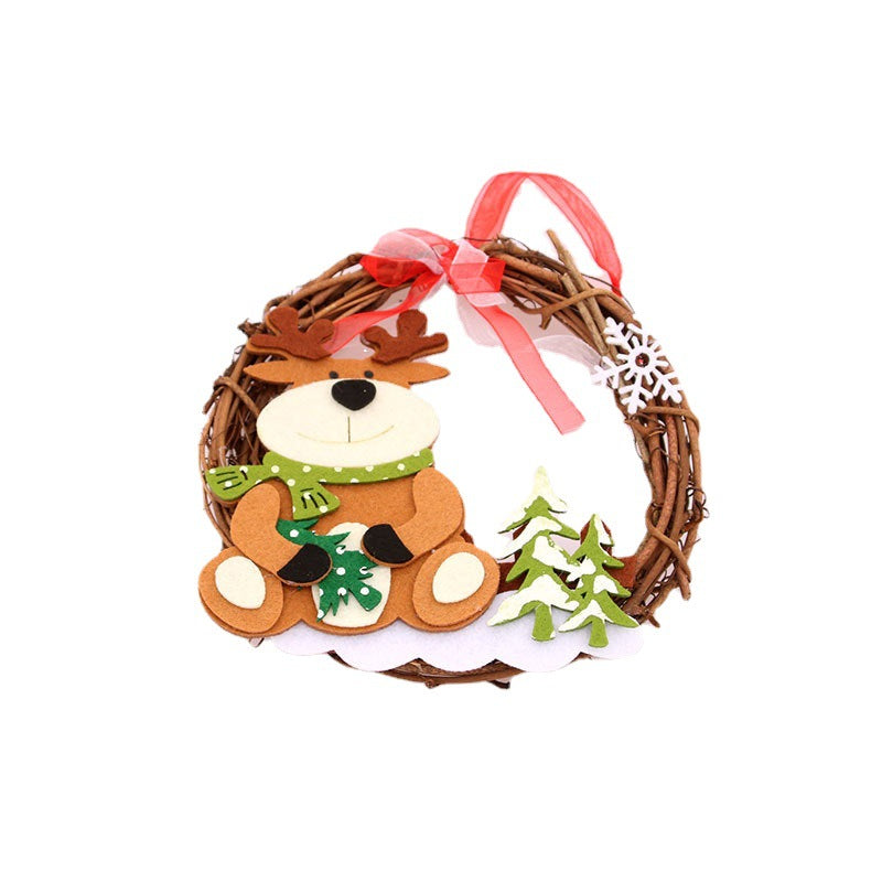 Christmas Wreath with a Felt Snowman on a Natural Twig Ring | Ribbon Hanger for Indoor or Outdoor Use | 4 Character Designs