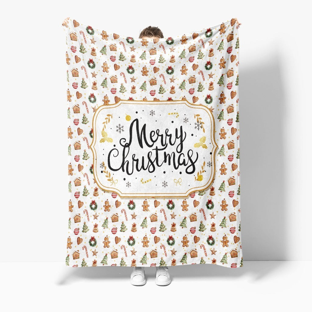 Christmas Blanket with Gingerbread Men and Candy Canes | Ultra-Soft Festive Throw for Cold Evenings | Three Designs