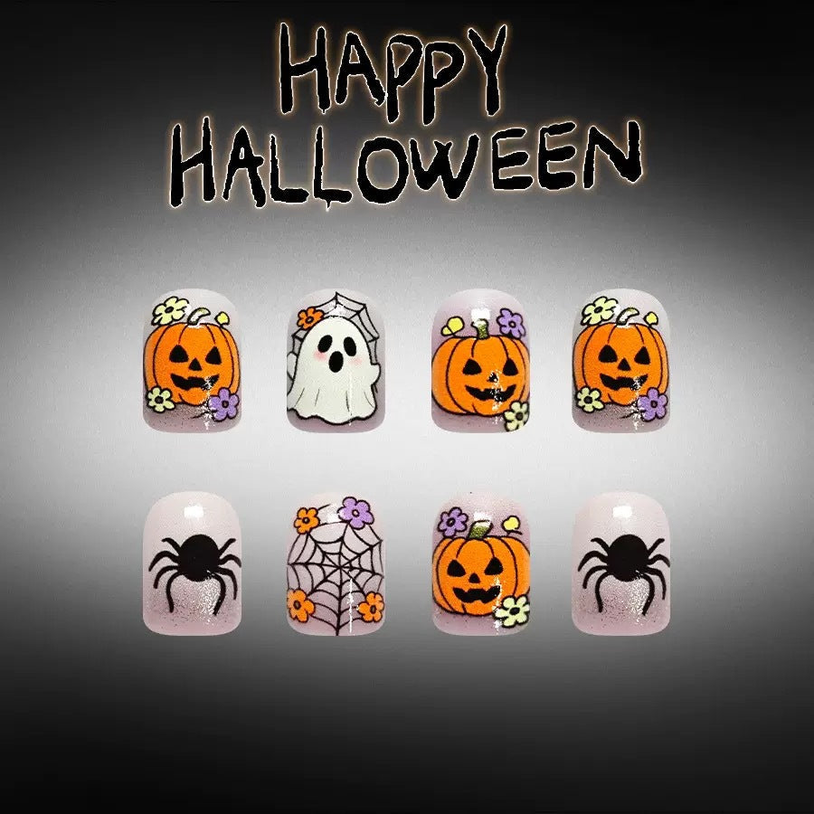 Halloween Press-On Nails | Available in Yellow, Kleber | Glue-Free Application in Minutes for Parties and Nights Out