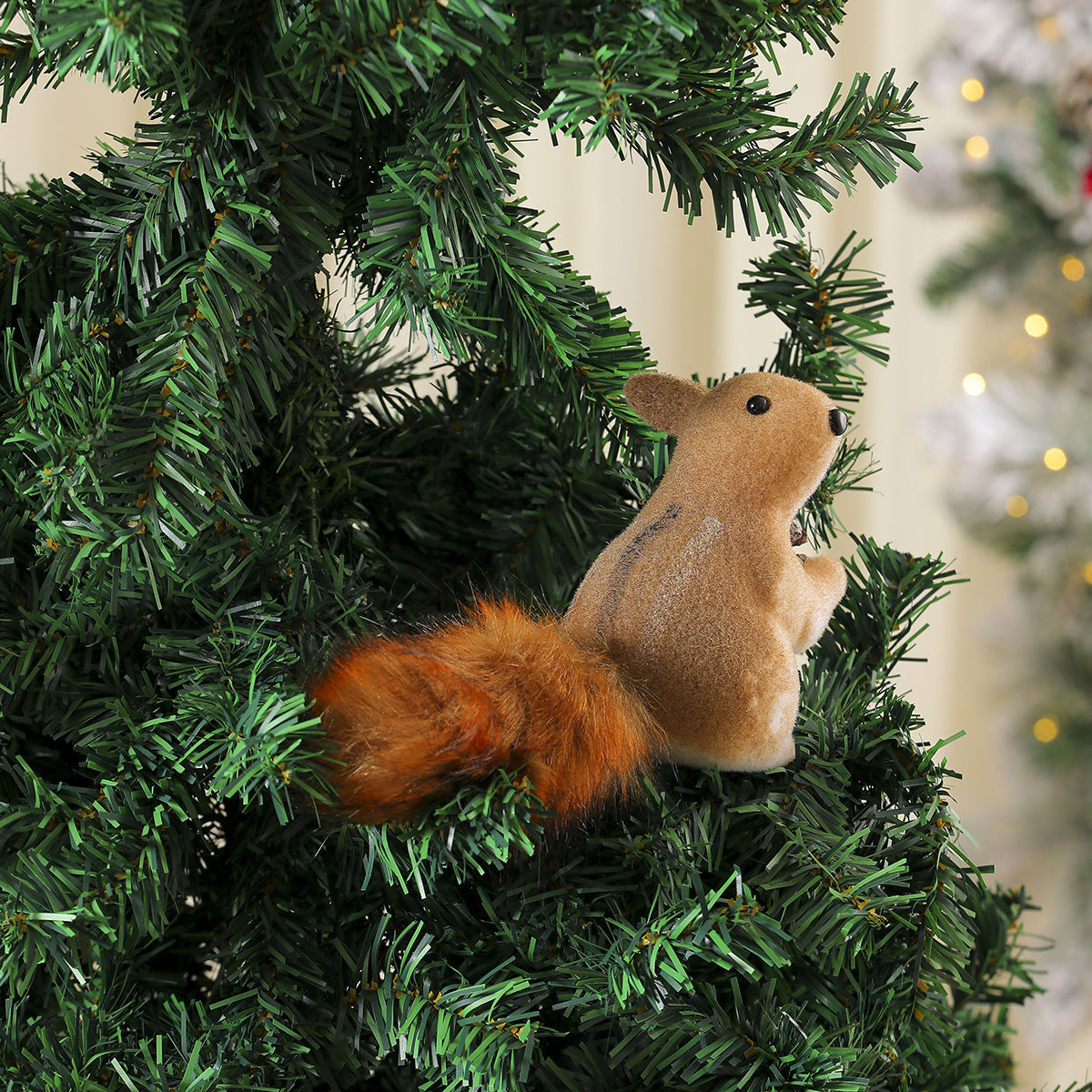 Christmas Squirrel Ornaments with Soft Fur Finish and Lifelike Detailing | Hanging Loop for Tree or Wreath | Nine Woodland Designs