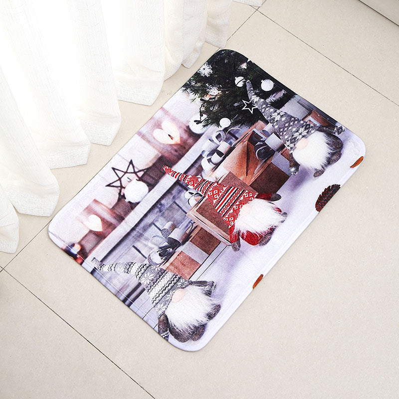 Christmas Mat Set with Soft Pile and Non-Slip Backing | Decorations for Kitchen, Hallway or Entrance | Four Designs in Two Styles