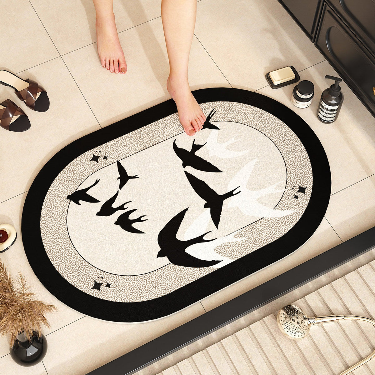 Plush Bath Mat with Quick-Dry Surface and Non-Slip Backing | Absorbent Bathroom Rug | Machine Washable