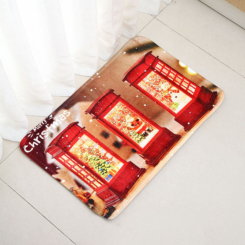 Christmas Mat Set with Soft Pile and Non-Slip Backing | Decorations for Kitchen, Hallway or Entrance | Four Designs in Two Styles
