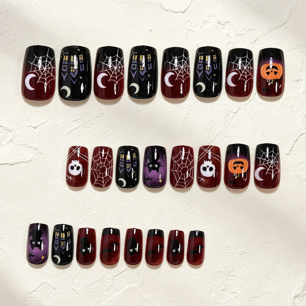 Halloween Press-On Nails | Available in White | Glue-Free Application in Minutes for Parties and Nights Out