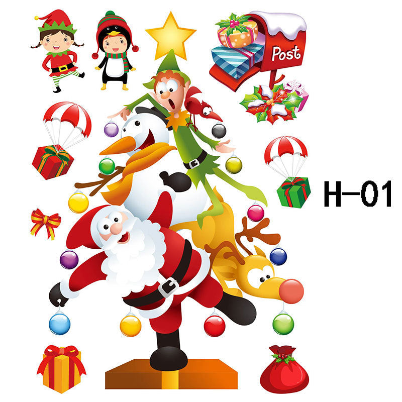 Christmas Wall Decals with Santa, Elves and Reindeer | Peel and Stick Vinyl That Leaves No Residue | Twelve Designs, Repositionable