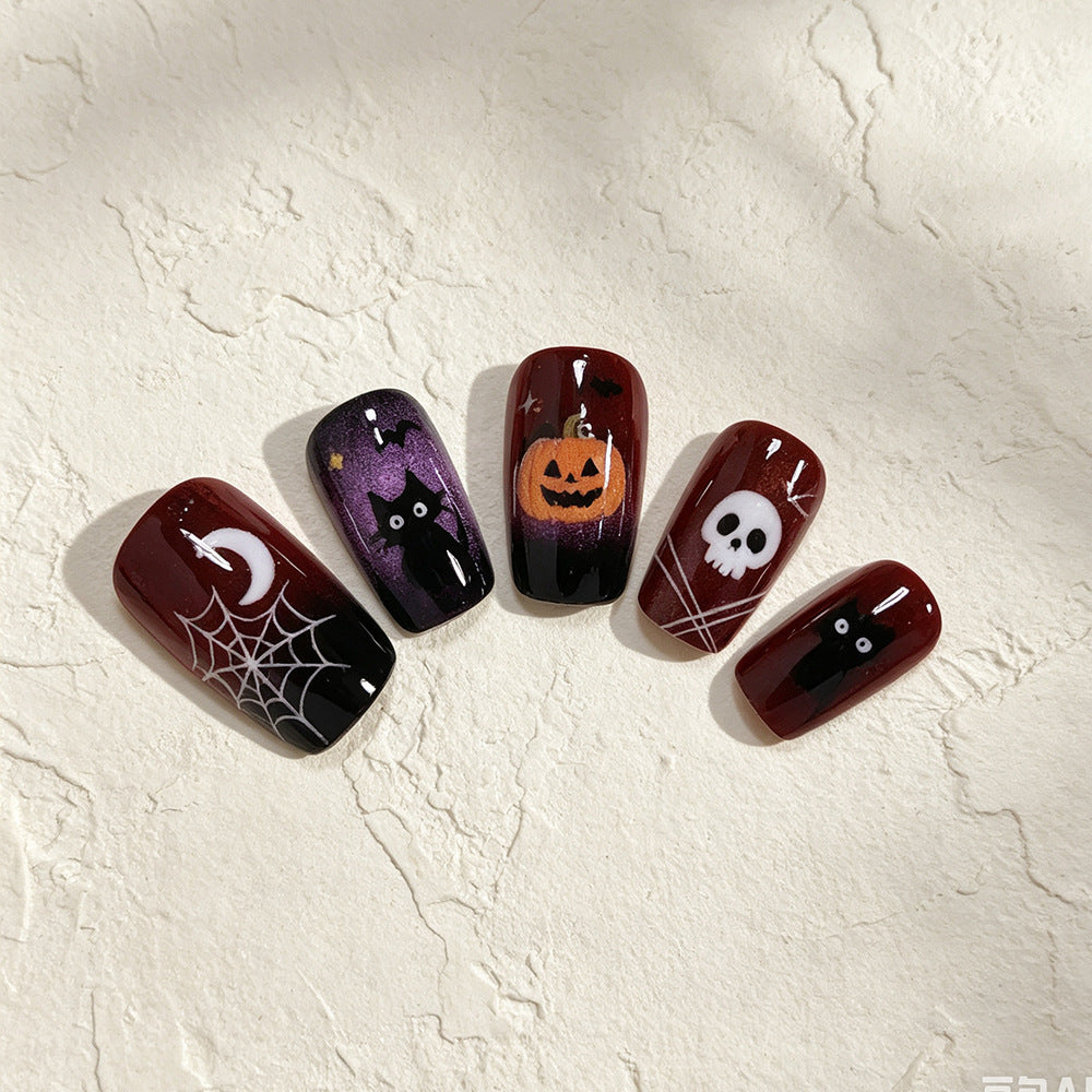Halloween Press-On Nails | Available in White | Glue-Free Application in Minutes for Parties and Nights Out