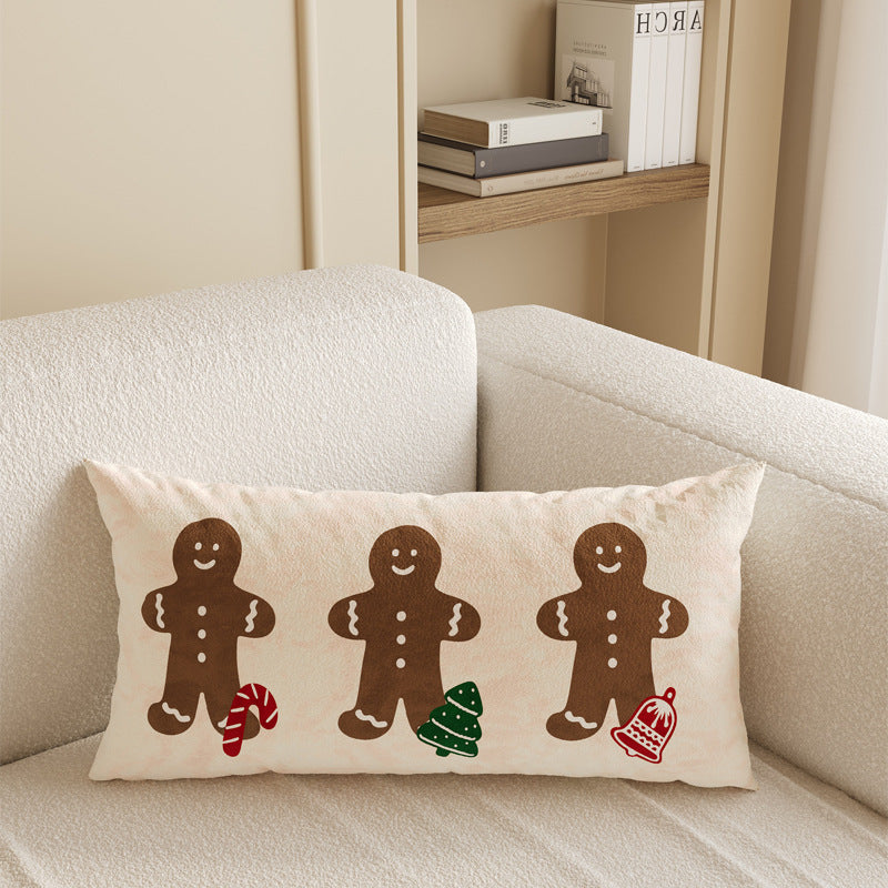 Lumbar Pillow Cover for Christmas Decorations with Snowflake and Merry Lettering | Insert Sold Separately | Four Designs, Two Sizes