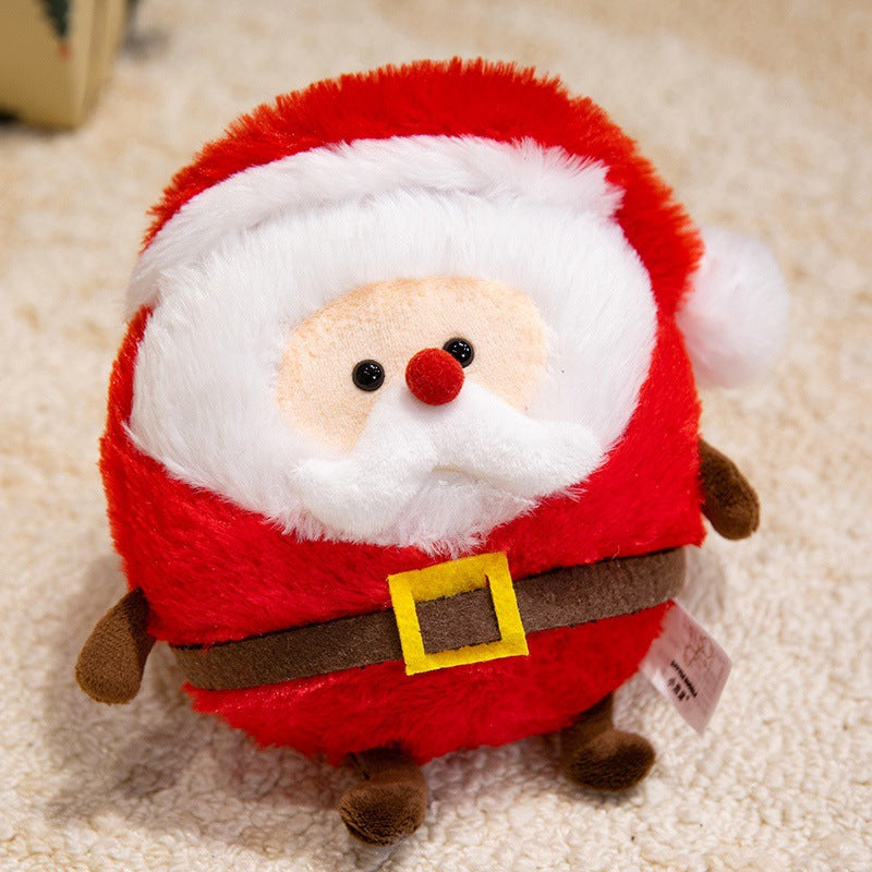 Plush Snowman Christmas Table Decor with Scarf and Felt Branch Arms | Embroidered Face, Round Base | Mantel Decorations
