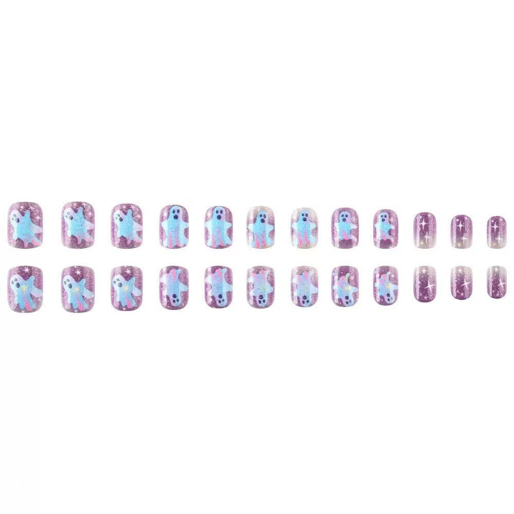 Halloween Ghost Press-On Nails | Available in Unbekannt | Glue-Free Application in Minutes for Parties and Nights Out