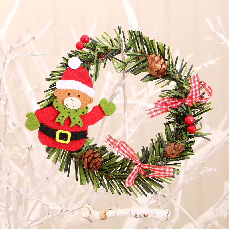 Christmas Wreath with a Snowman and Pinecone Trim | Artificial Foliage Base with a Hanging Loop | 4 Designs for Door or Table