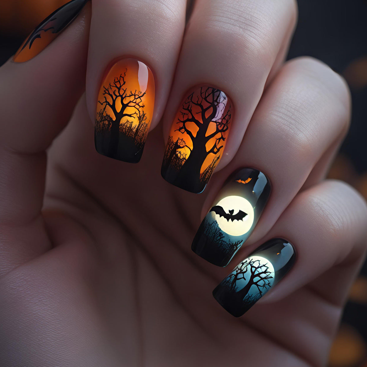 Halloween Press-On Nails | Available in Jelly | Glue-Free Application in Minutes for Parties and Nights Out