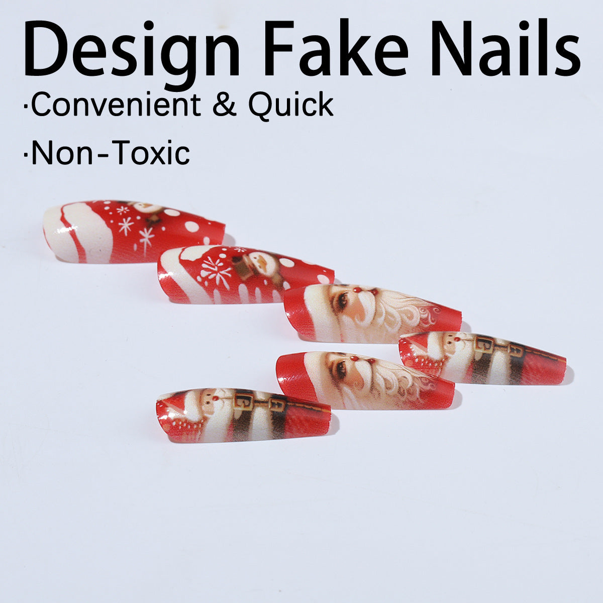 Christmas Nail Designs with Santa Snowman and Snowflake | Festive Press On Nails for Winter | Easy Home Manicure