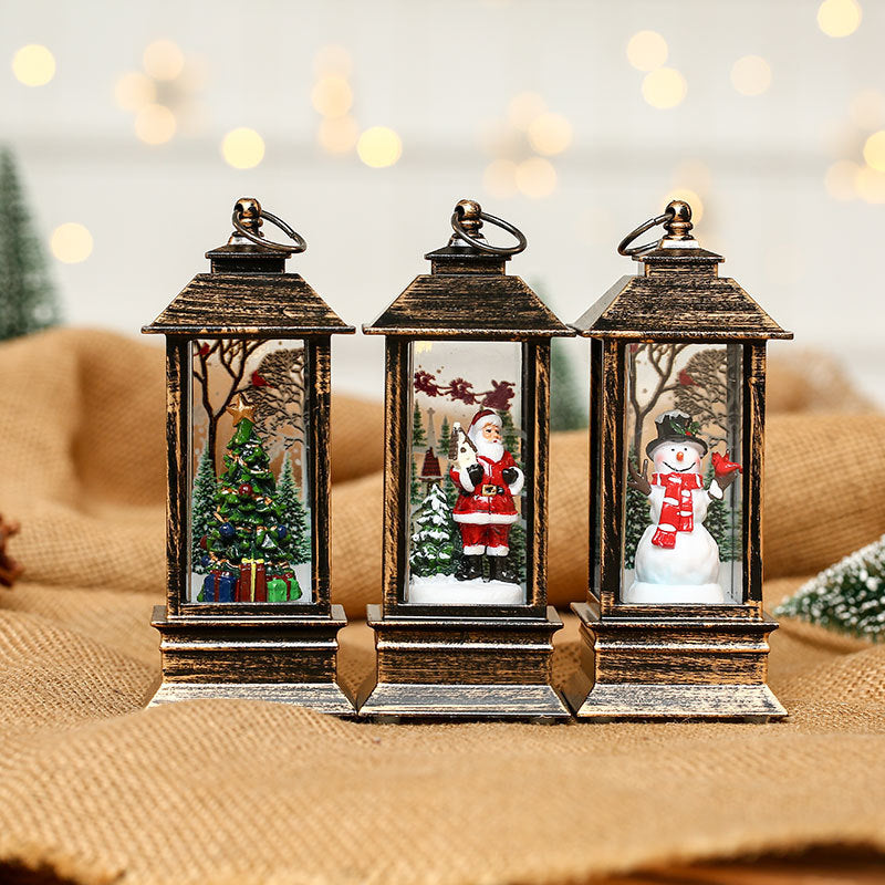 Light Up Snowman Lantern with Hat, Scarf and Sparkling Glitter | Battery Powered for Cable Free Placement | Warm Christmas Glow