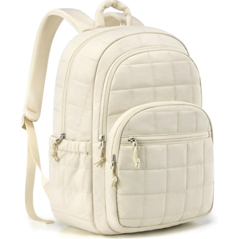 Quilted Travel Backpack with Padded Laptop Sleeve | Water-Repellent Fabric and Several Zipped Pockets | 3 Colors