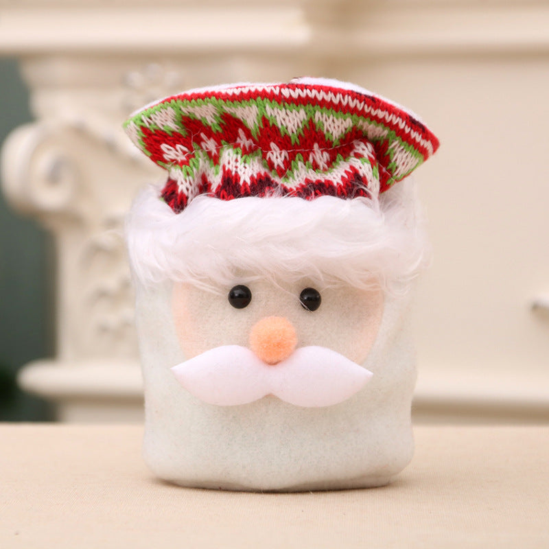 Christmas Snowman Gift Bag with a Stitched Face and Drawstring Top | Reusable Sack for Small Presents | 14 Designs