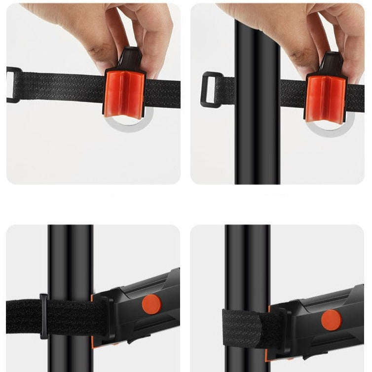 Slim LED Bike Light for the Seatpost | Weatherproof Housing with a Strap Mount That Needs No Tools | Red, Yellow or Blue