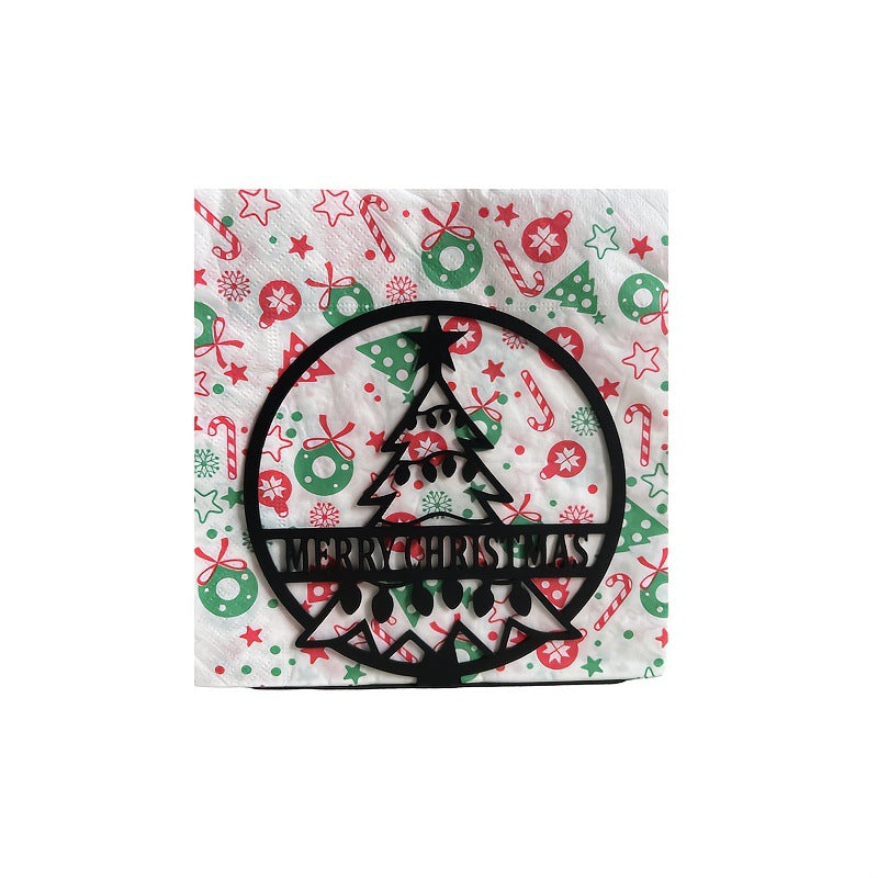 Christmas Napkin Holder with Tree Motif | Festive Table Decorations for Family Dinners | Detailed Holiday Accent