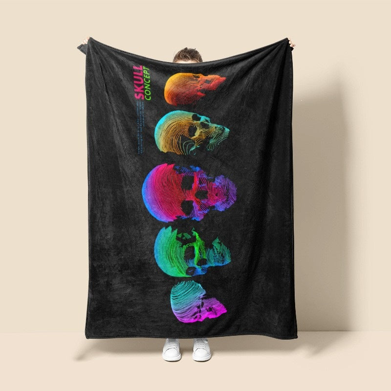 Halloween Skull Throw Blanket | Available in 6 Sizes | Soft Fleece for Sofas, Beds, and Movie Nights