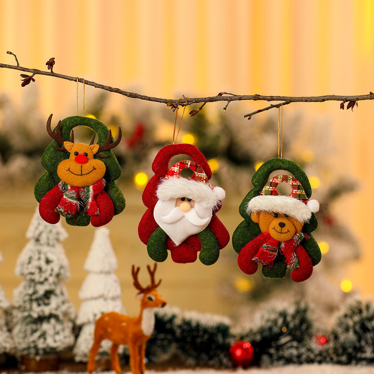 Felt Snowman Ornaments for Christmas Trees | Scarf and Fluffy Hat in Bright Colors | Compact Stocking Stuffer with Loop