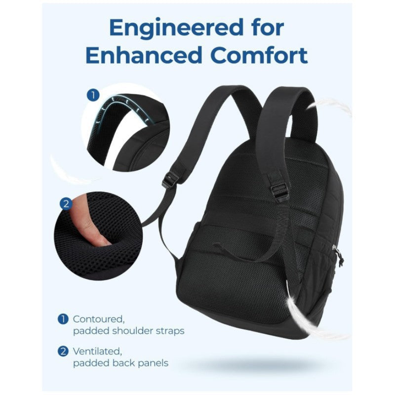 Quilted Travel Backpack with Padded Laptop Sleeve | Water-Repellent Fabric and Several Zipped Pockets | 3 Colors