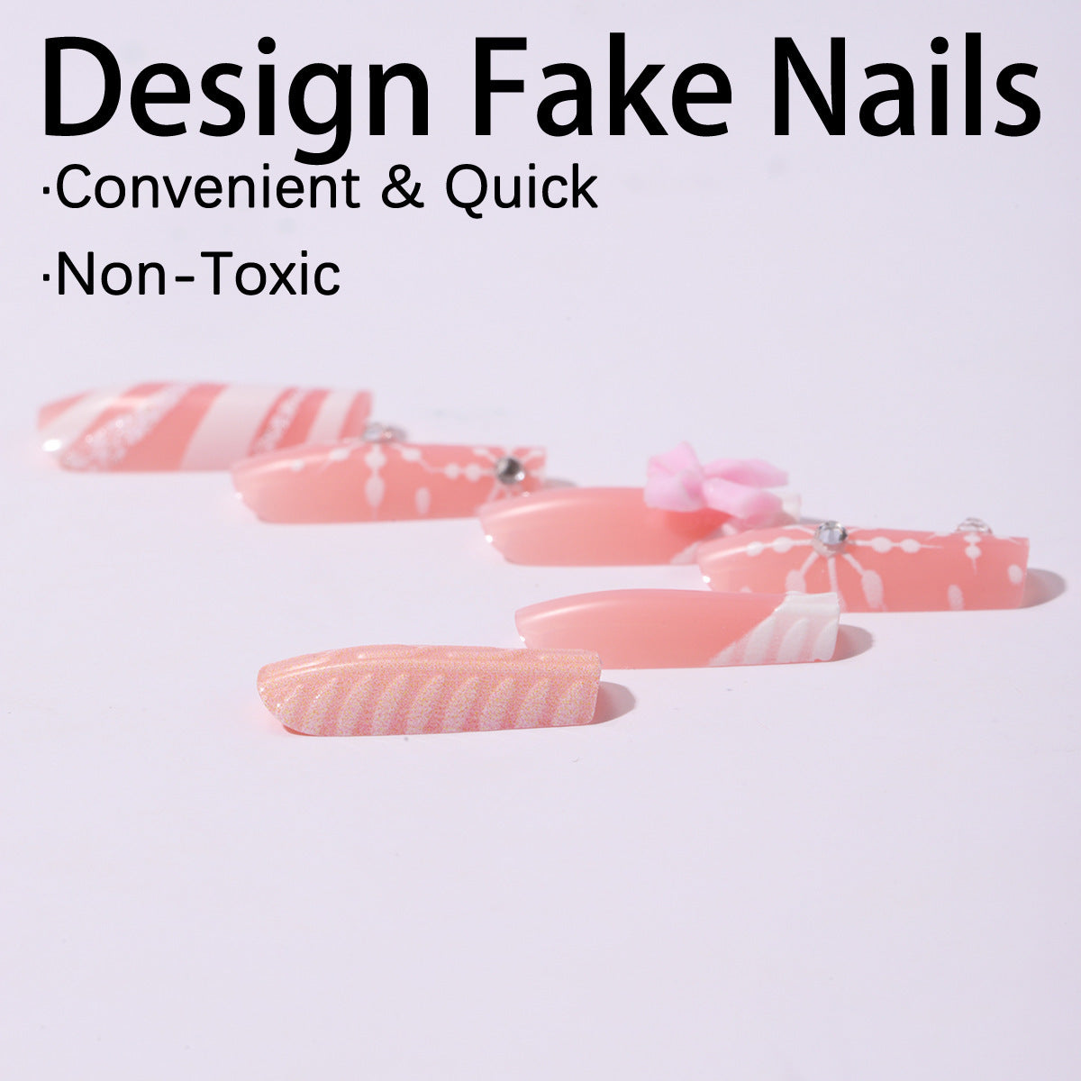Snowflake Christmas Nails with Delicate Bow Details | Festive Press On Nail Designs | Easy Manicure for Winter Parties
