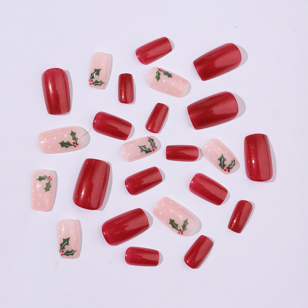 Festive Nails with Playful Christmas Decoration | Glossy Press On Nail Designs | Easy Home Manicure for Winter Parties