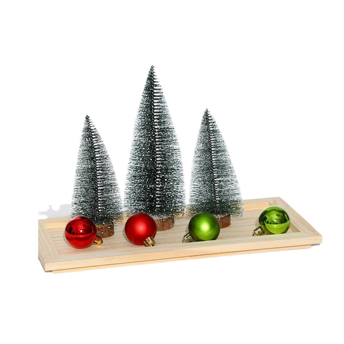 Faux Christmas Tree Trio with Snow Dusted Branches | Warm LED Glow, No Assembly Needed | White or Pink Miniature Table Decor