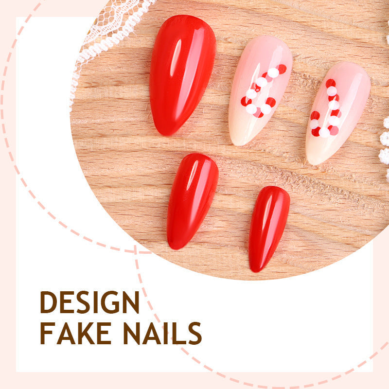 Candy Cane Nails in Classic Red | Christmas Nail Art Set with Striped Motifs | Festive Xmas Manicure at Home