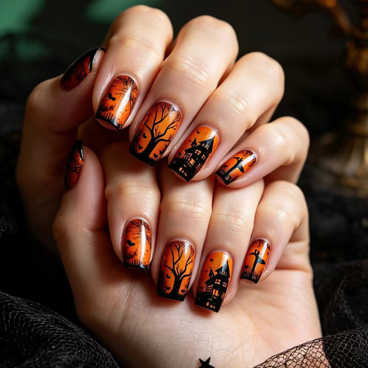 Halloween Press-On Nails | Available in Jelly | Glue-Free Application in Minutes for Parties and Nights Out