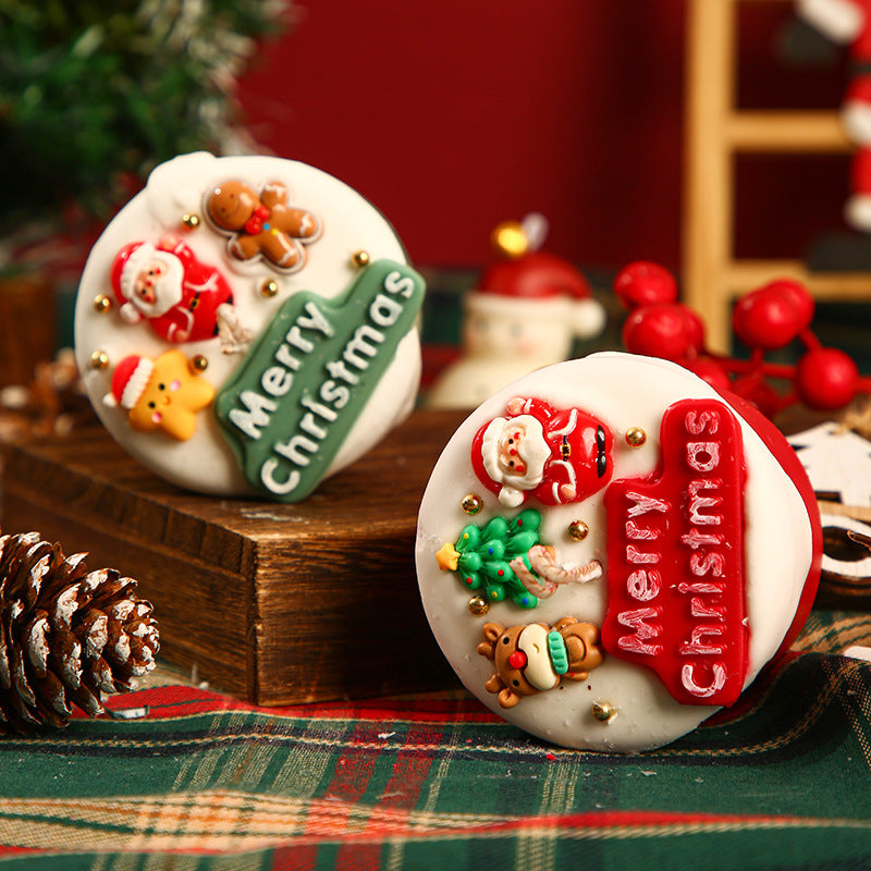 Festive Trinket Box with a Sculpted Merry Christmas Lid | Resin Build, 7 cm Wide and 4.5 cm Tall | Jewelry Storage, 4 Designs