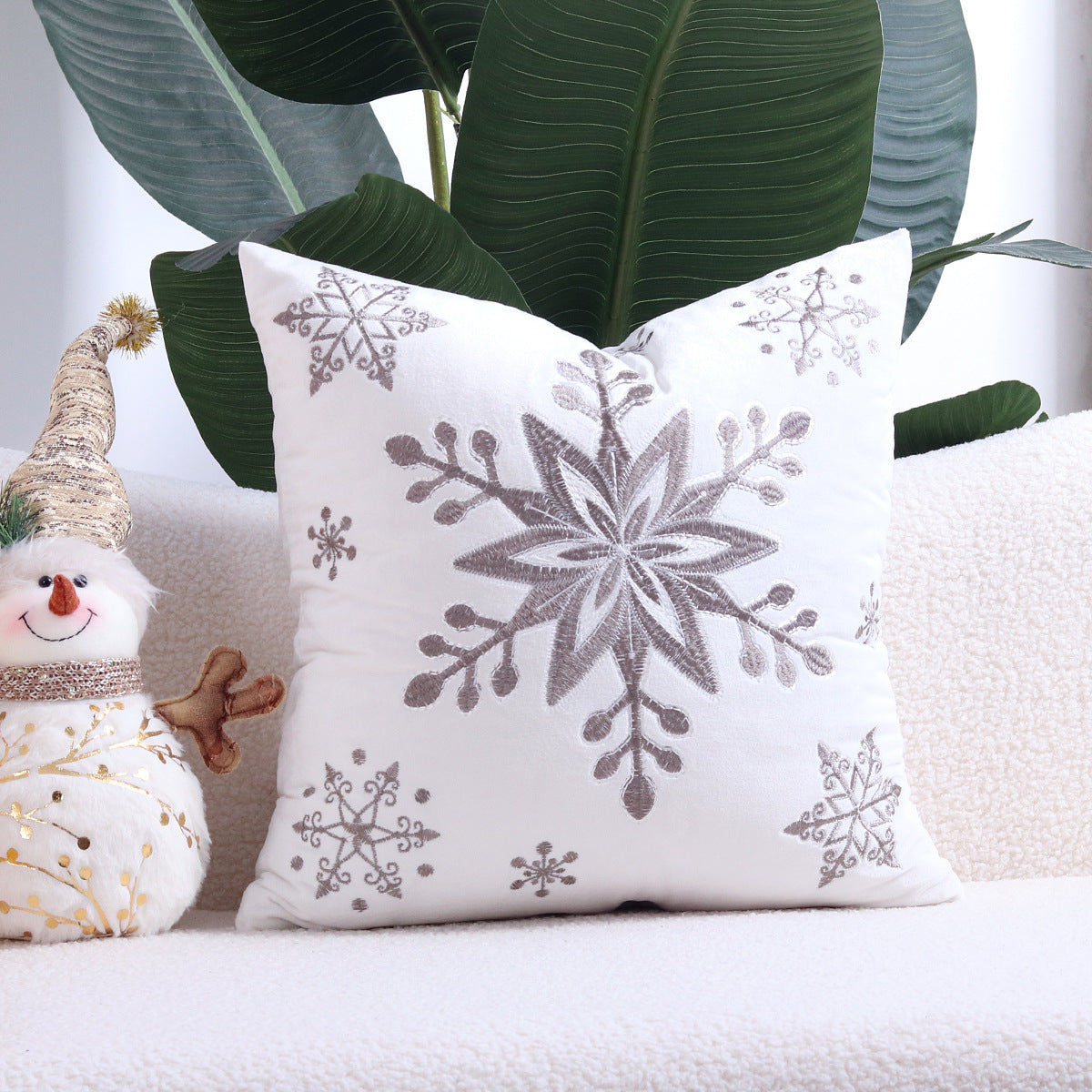 Christmas Living Room Throw Pillow Cover with Deer Silhouette | Removable Case with Discreet Zipper | 42 Designs, 17.72 x 17.72 in