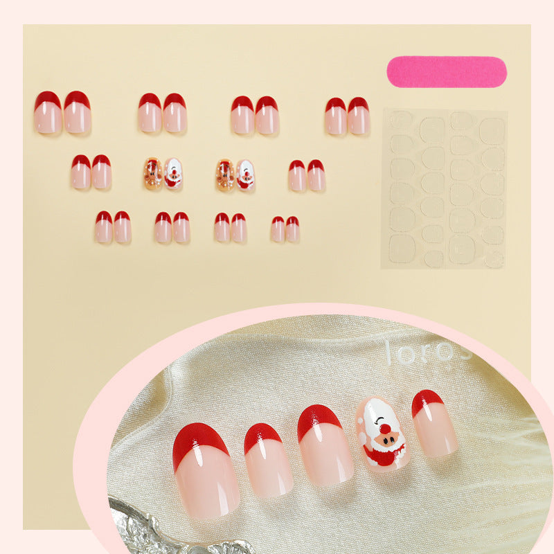 Santa and Gingerbread Nails in Turquoise | Christmas Nail Art Set That Is Easy to Apply | Festive Xmas Manicure for Parties