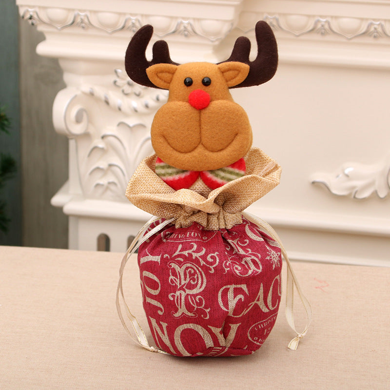 Christmas Snowman Gift Bag with a Stitched Face and Drawstring Top | Reusable Sack for Small Presents | 14 Designs