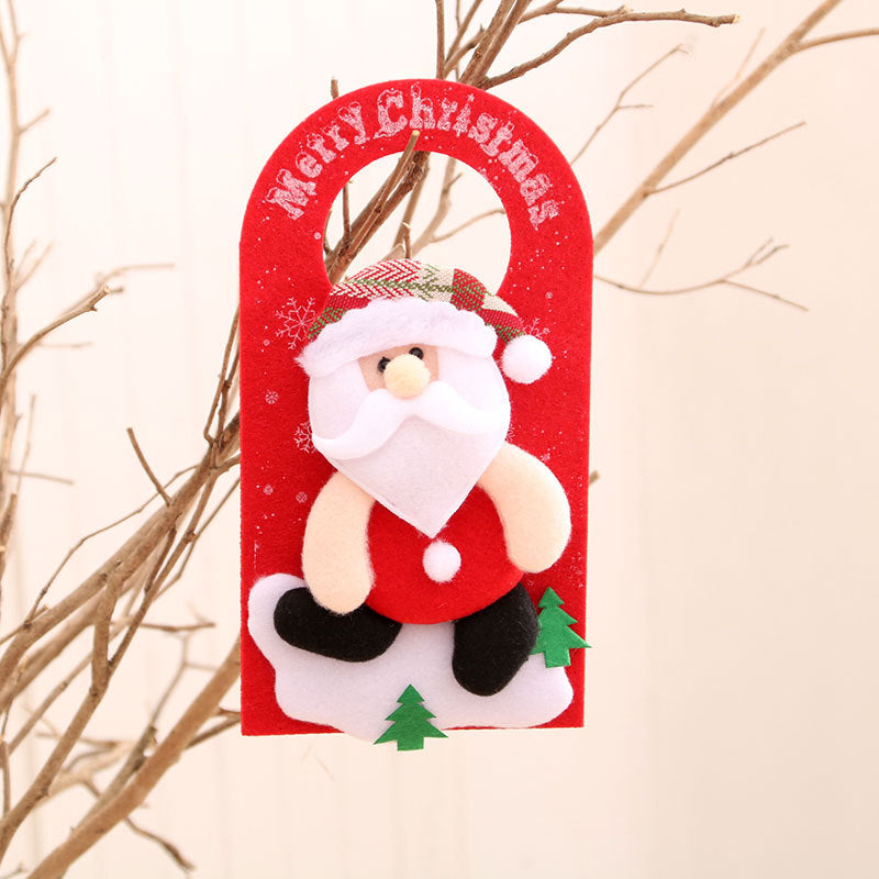 Felt Christmas Ornaments with Cheerful Character Designs | Soft Hat and Scarf Details, Hanging Loop | Four Styles for Tree or Door