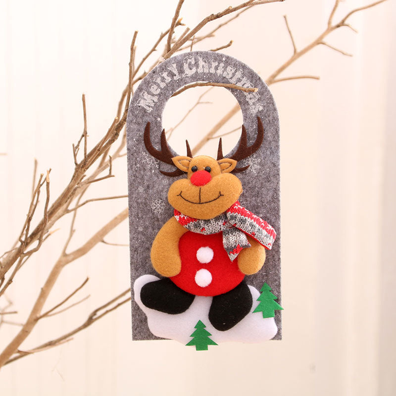 Felt Christmas Ornaments with Cheerful Character Designs | Soft Hat and Scarf Details, Hanging Loop | Four Styles for Tree or Door