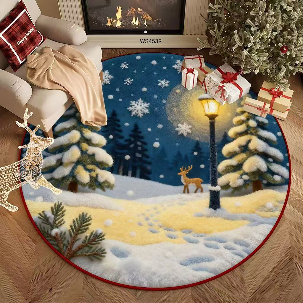 Christmas Rug with Decorated Tree, Gifts and Santa | Ultra-Soft Festive Area Mat | Three Sizes from 15.75 x 23.62 in