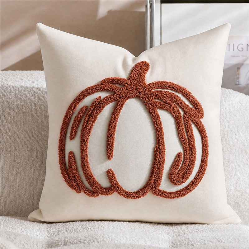 Halloween Pumpkin Throw Pillow | Available in 8 Colors and 2 Sizes | Plush Accent for Sofas, Chairs, and Beds