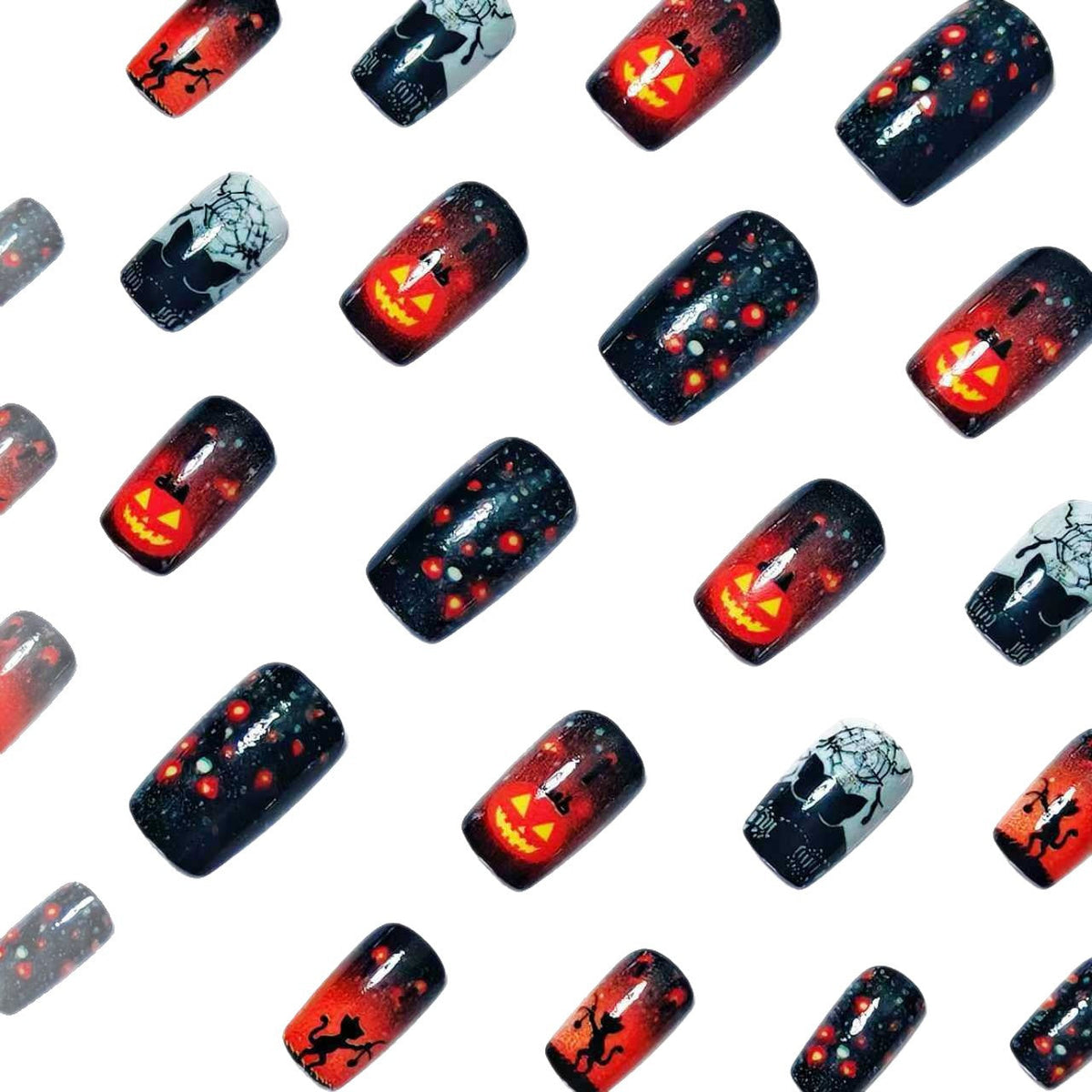 Halloween Press-On Nails | Available in Jelly | Glue-Free Application in Minutes for Parties and Nights Out