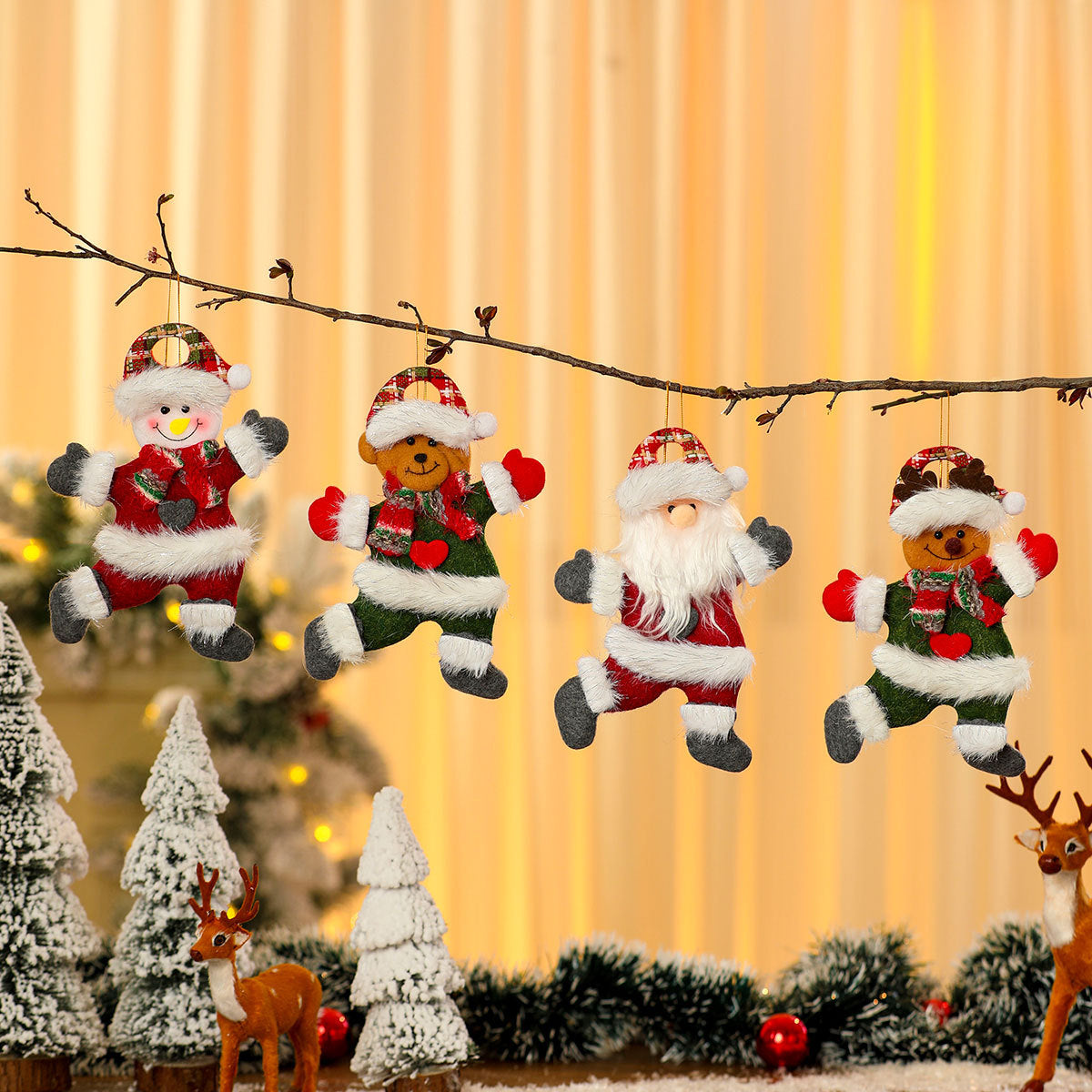 Hanging Santa Claus Ornament with a Cheerful Face | Vibrant Trim on Lightweight Material | Christmas Tree and Mantel Decorations