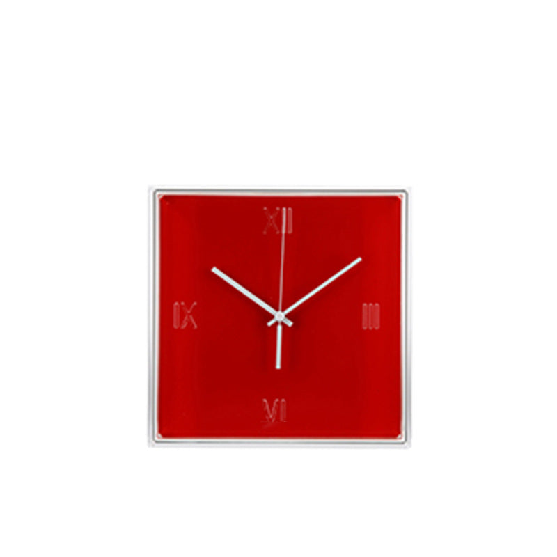 Square Wall Clock with Roman Numerals on a Contrasting Dial | Silent Movement and Light Build | 4 Colors