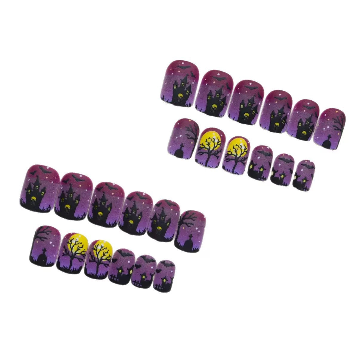Halloween 3D Press-On Nails | Available in Gel, Farblos | Glue-Free Application in Minutes for Parties and Nights Out